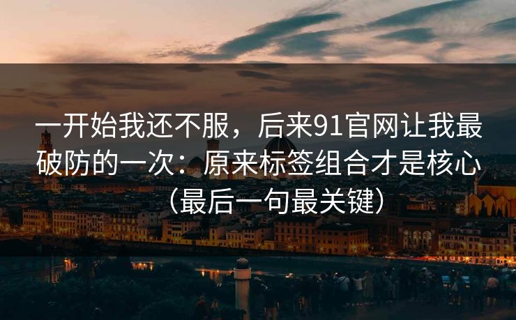 一开始我还不服,后来91官网让我最破防的一次:原来标签组合才是核心(最后一句最关键)
